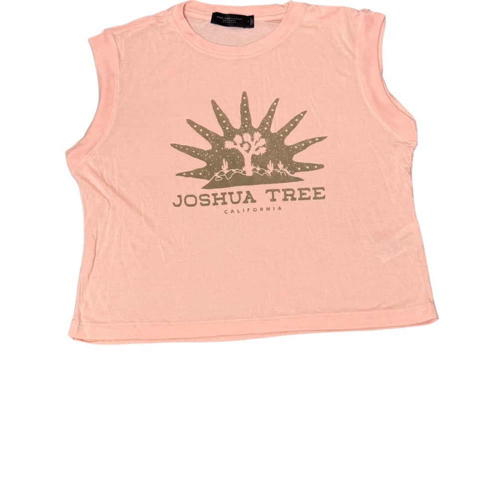 Junk Food Clothing Joshua Tree Logo Sleeveless Tee in Spanish Villa Sz S - Picture 2 of 10